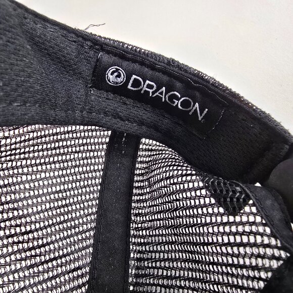 Dragon Alliance Black Trucker Hat Mesh Snapback Surf Skate Logo Cap Streetwear - Picture 8 of 8